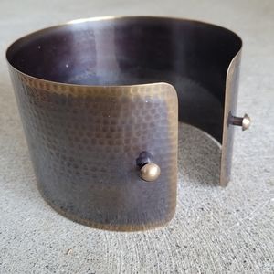 Bronze choker 3" collar neck band bondage runway